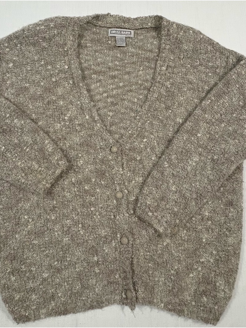 DressBarn Mohair blend Vintage 90’s Button Cardigan Sweater shoulder pads 18-20
